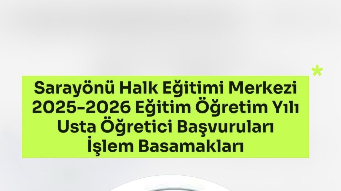 Usta Öğretici Başvurusu İşlem Adımları